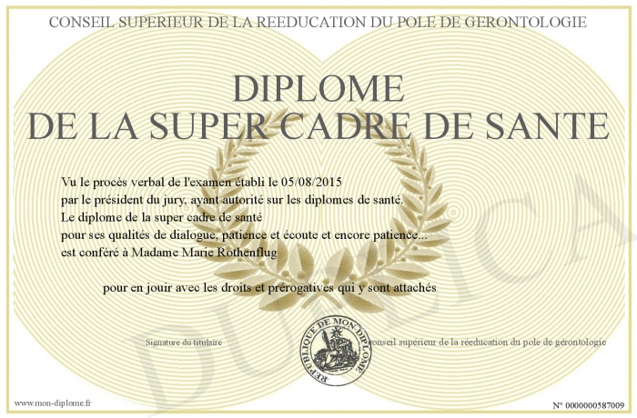 diplome cadre de sante